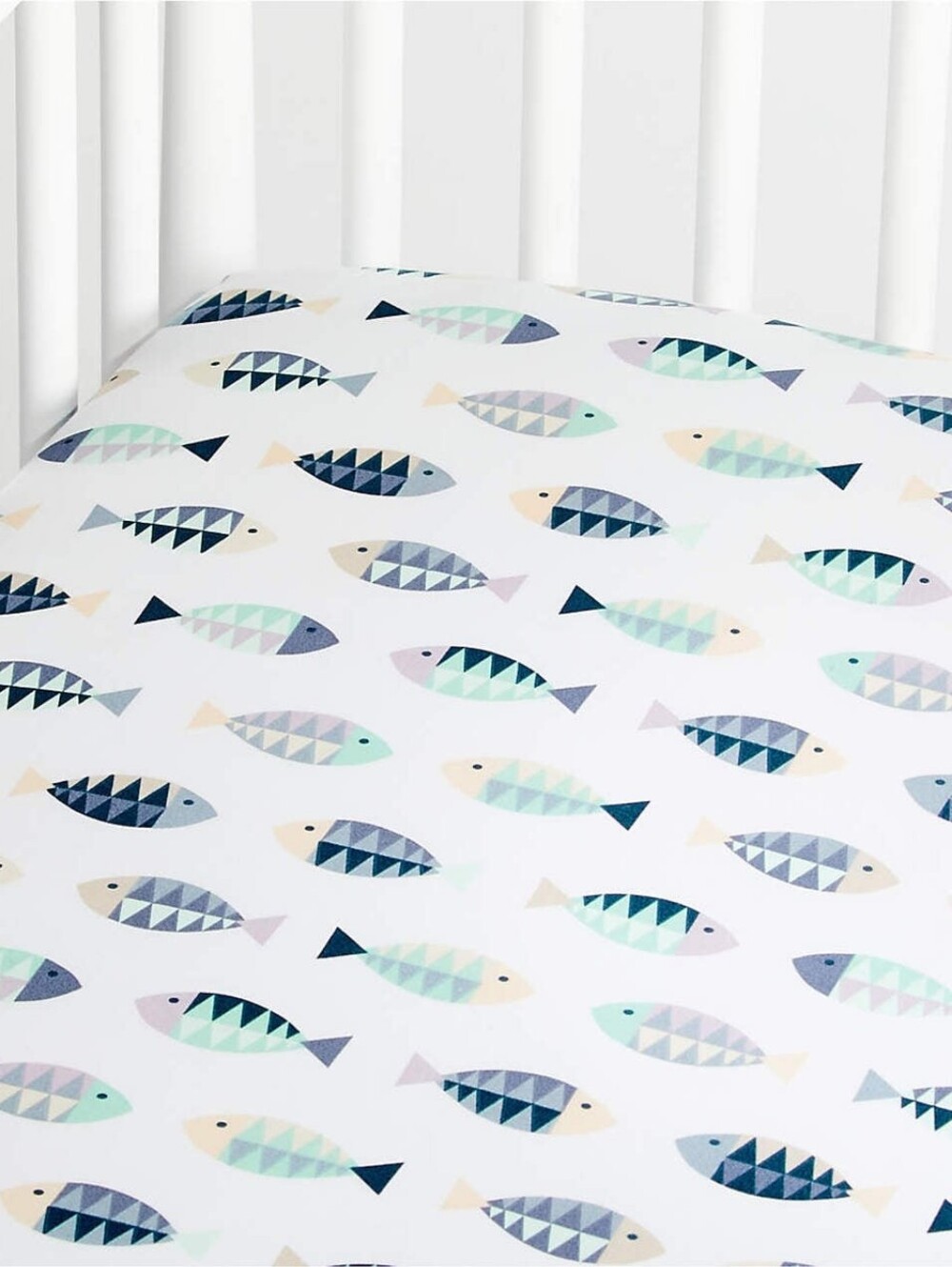 Crate&Barrel Organic Marine Baby Crib Fitted Sheet